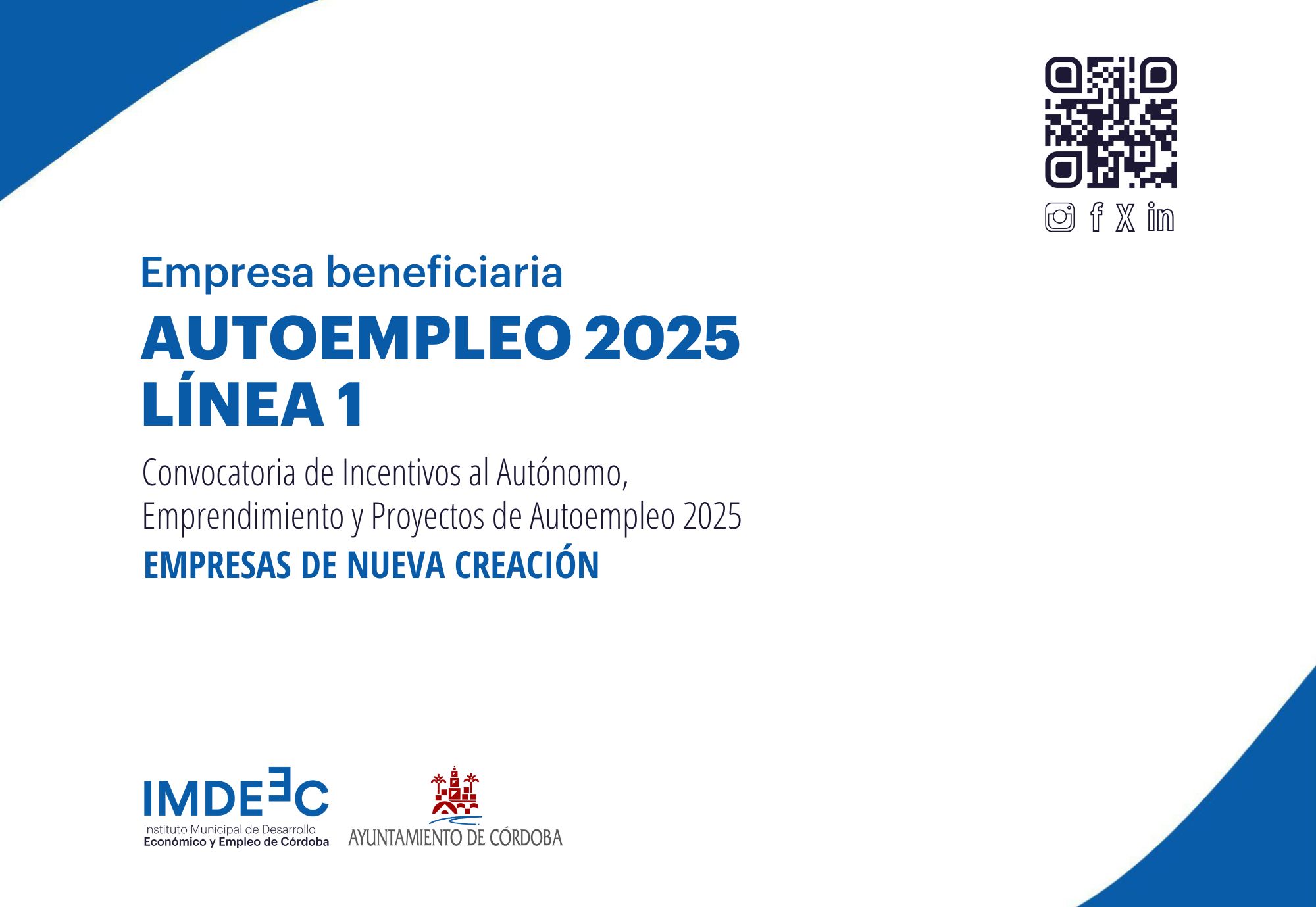 IMDEEC - Empresa beneficiaria Autoempleo 2025